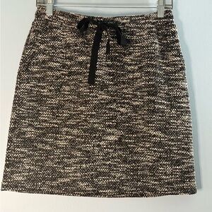 NEW Ann Taylor LOFT Skirt Size Small Tweed Short Pencil Elastic Drawstring Waist